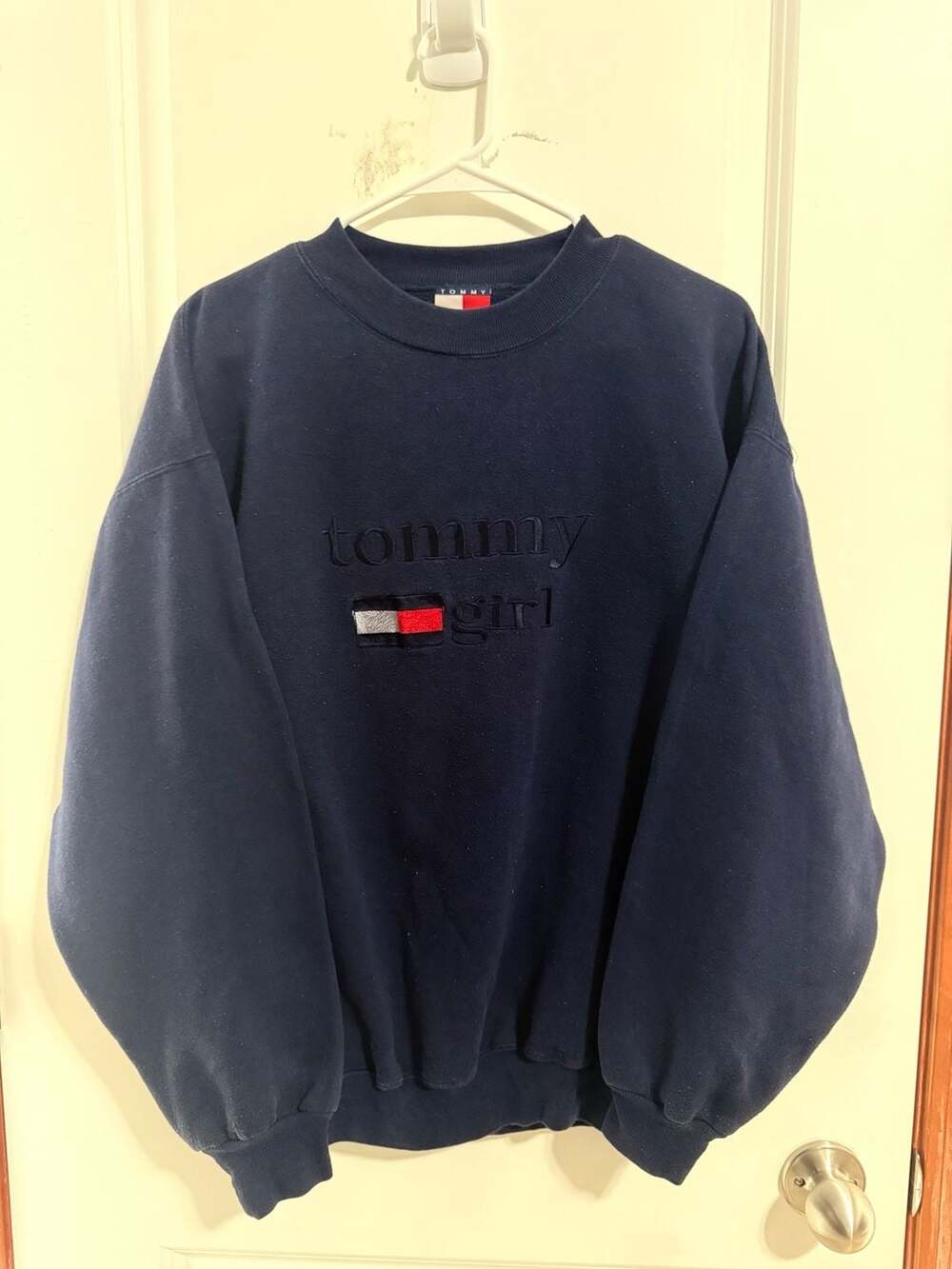 Tommy Hilfiger Tommy Girl Vintage Navy Blue Crewneck Sweatshirt Large